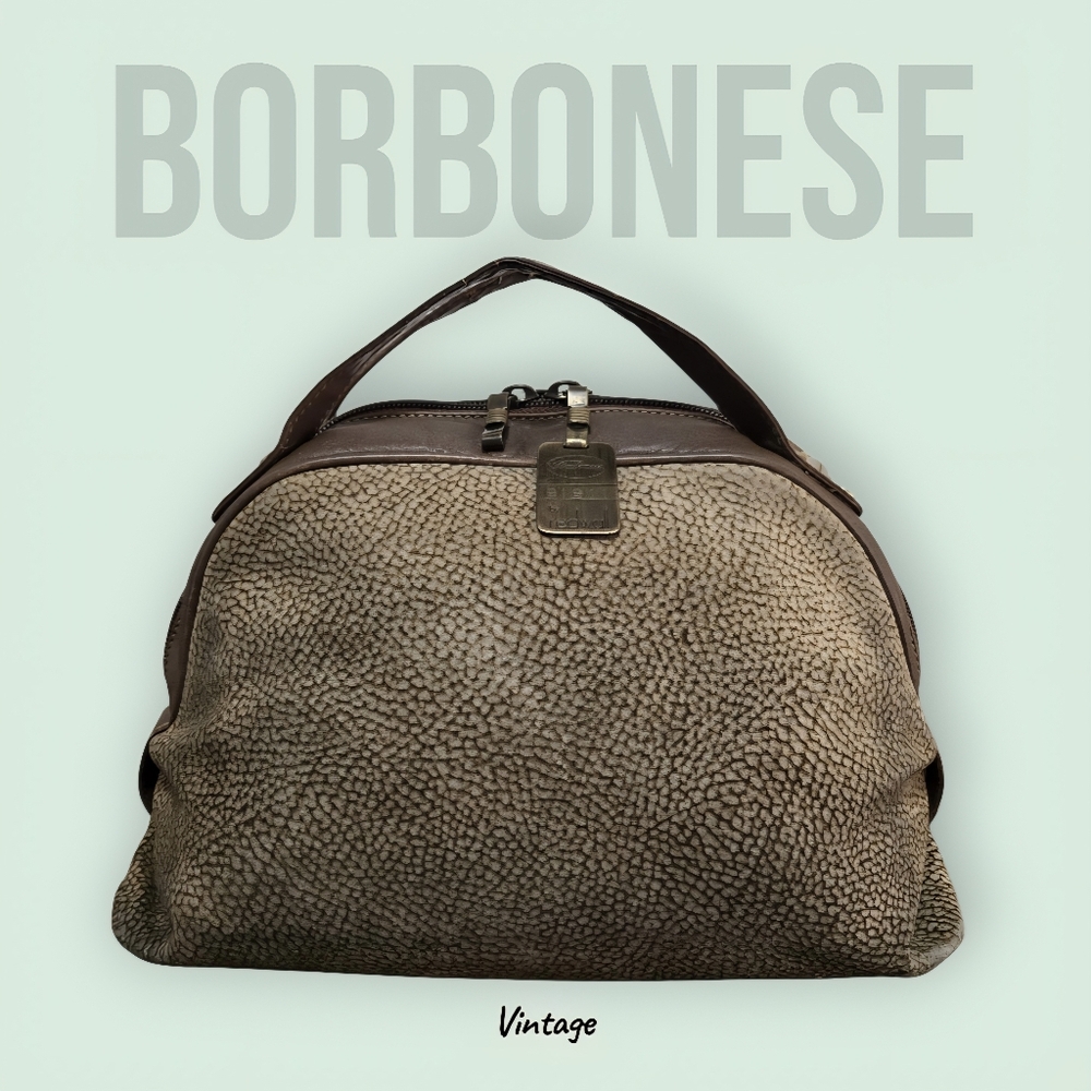 Borbonese Brown Textured Dome Top-Handle Bag